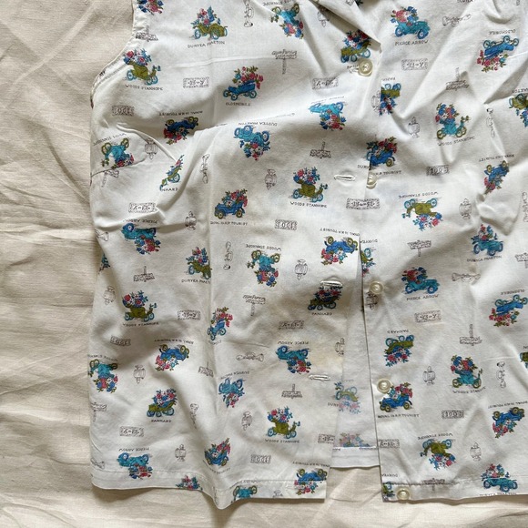 50s Antique Car Print Sleeveless shirt - Picture 4 of 4